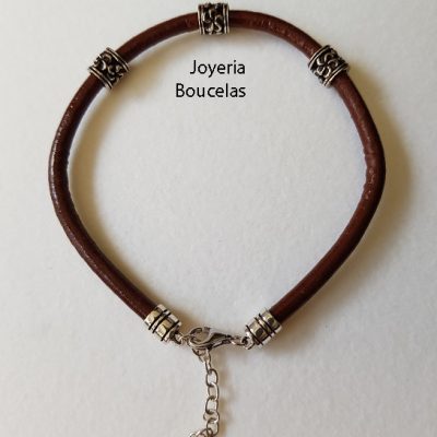 Pulsera Cuero/Plata Chic@ Promojoya 9113963