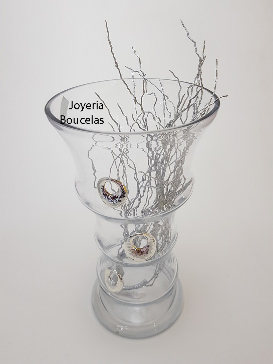 Jarrón de Cristal con Plata Cristalsio 011103696