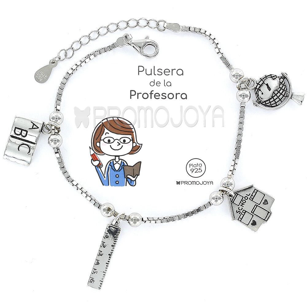 Pulsera Plata Profesora Promojoya 9101770