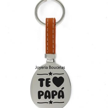 Llavero Acero/Cuero Promojoya Chico 9107616