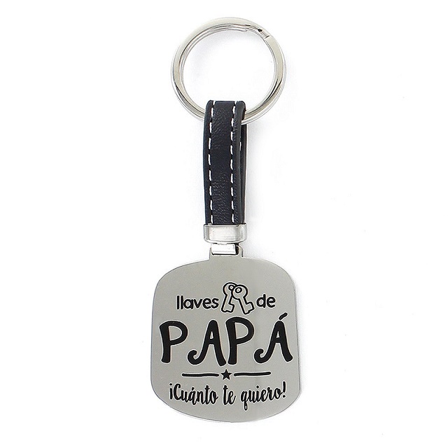 Llavero Acero/Cuero Promojoya Chico 9107613