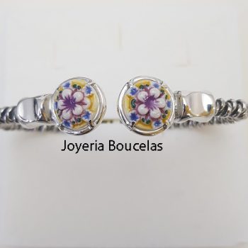 Pulsera Rígida Cerámica/Plata Chica JMC P1