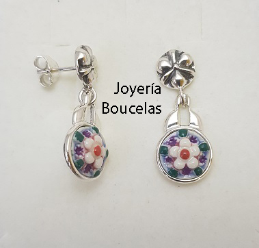 Pendientes Plata/Cerámica Chica JMC P12 - Imagen 2