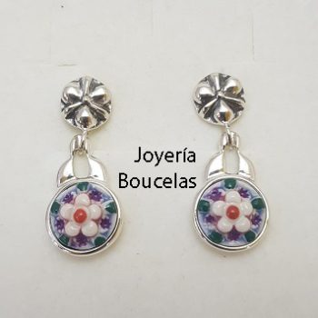 Pendientes Plata/Cerámica Chica JMC P12