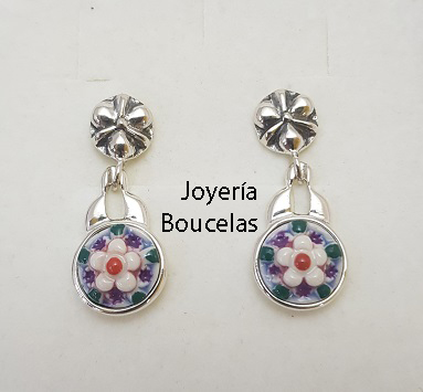 Pendientes Plata/Cerámica Chica JMC P12