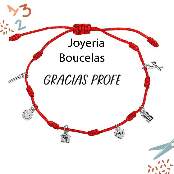 Pulsera Macramé Plata Promojoya Profesor/a 9120739
