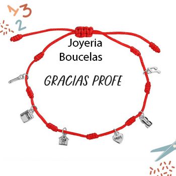 Pulsera Macramé Plata Promojoya Profesor/a 9120743