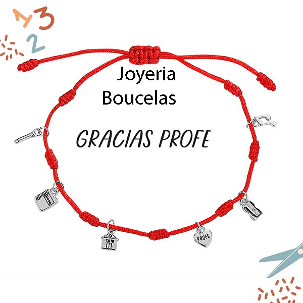 Pulsera Macramé Plata Promojoya Profesor/a 9120743