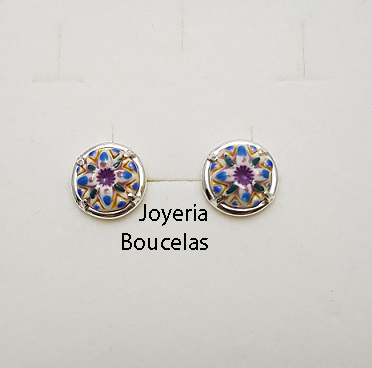Pendientes Plata/Cerámica Chica JMC P13