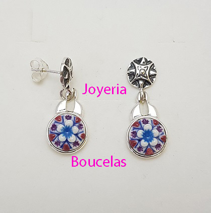 Pendientes Plata/Cerámica Chica JMC P14 - Imagen 2