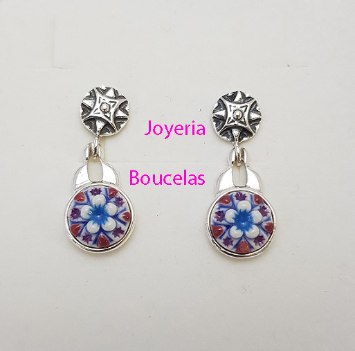 Pendientes Plata/Cerámica Chica JMC P14