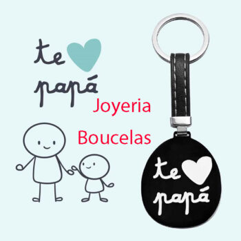 Llavero Acero/Cuero Promojoya Chico 9123140