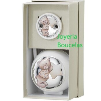 Conjunto de Chupetero y Guardachupetes Plata Eventi EV3704/01B