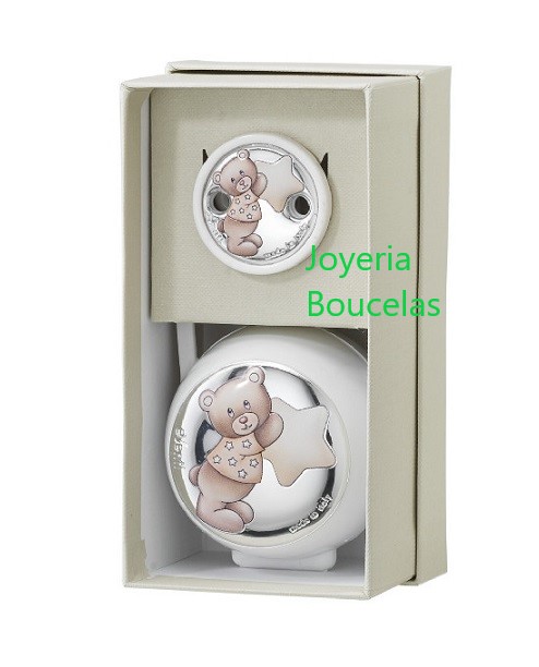 Conjunto de Chupetero y Guardachupetes Plata Eventi EV3704/01B